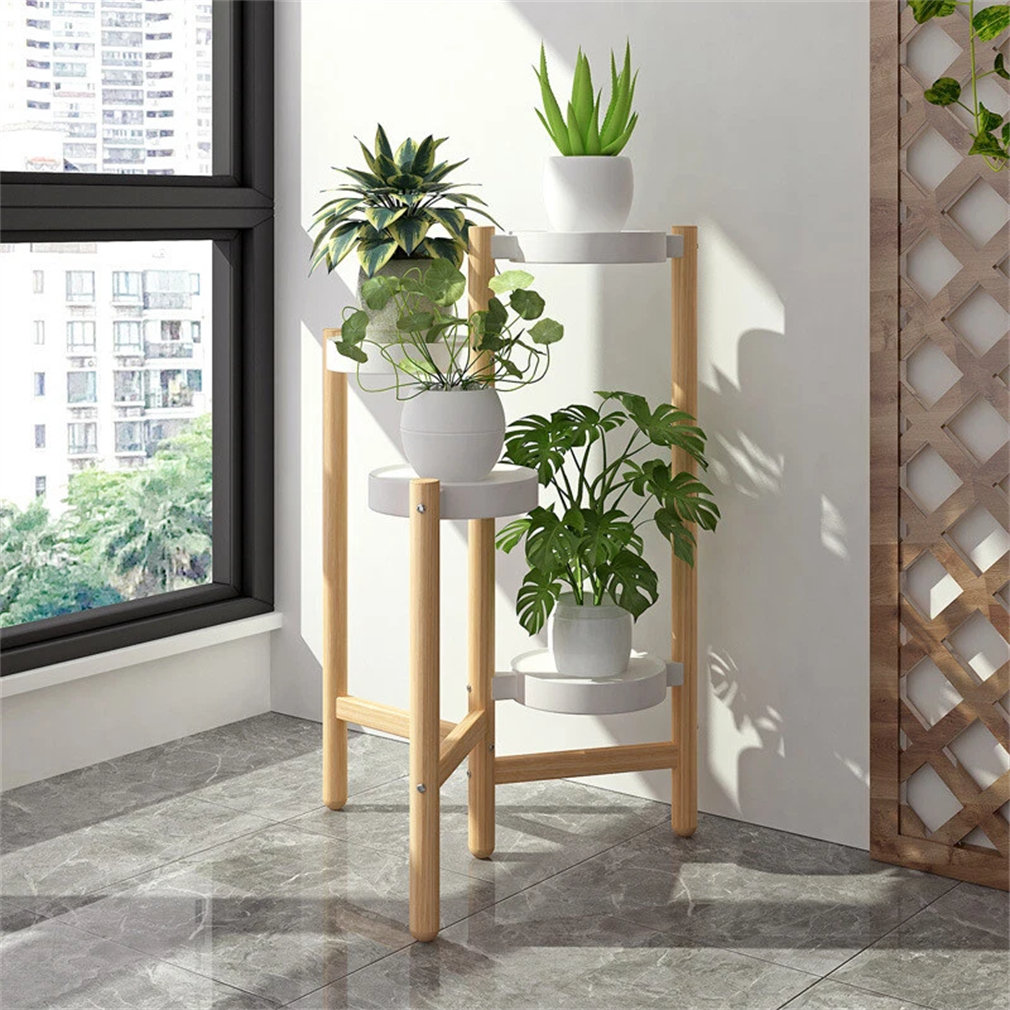 Wade Logan® Abdikarin 4 Tier Bamboo Plant Stand Tall Corner Indoor
